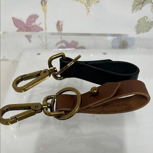 Madewell Black and Brown Leather Keychains